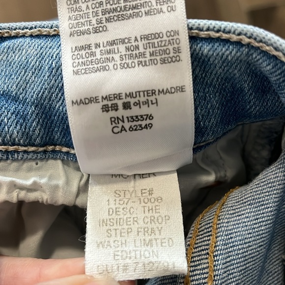 NWT MOTHER The Insider Crop Step Fray Jeans in Limited Edition Size 27 - Picture 12 of 12